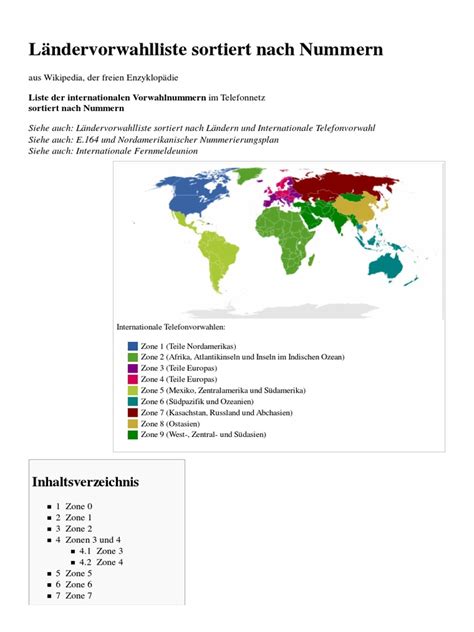 Ländervorwahlliste sortiert nach Ländern – Wikipedia